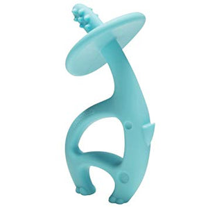 Dancing Elephant Soft Silicone Baby Teething Toy &Toothbrush/Gum Massager for teething pain relief,soft and durable. For baby teeth eruption period, 3M+. With a teether/pacifier clip.